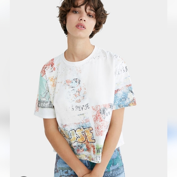 Desigual Tops - Desigual Mickey Mouse Short Sleeve Tee Size M
